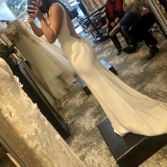 Ines Di Santo chic silk cowl neck wedding dress - Picture 2 of 8